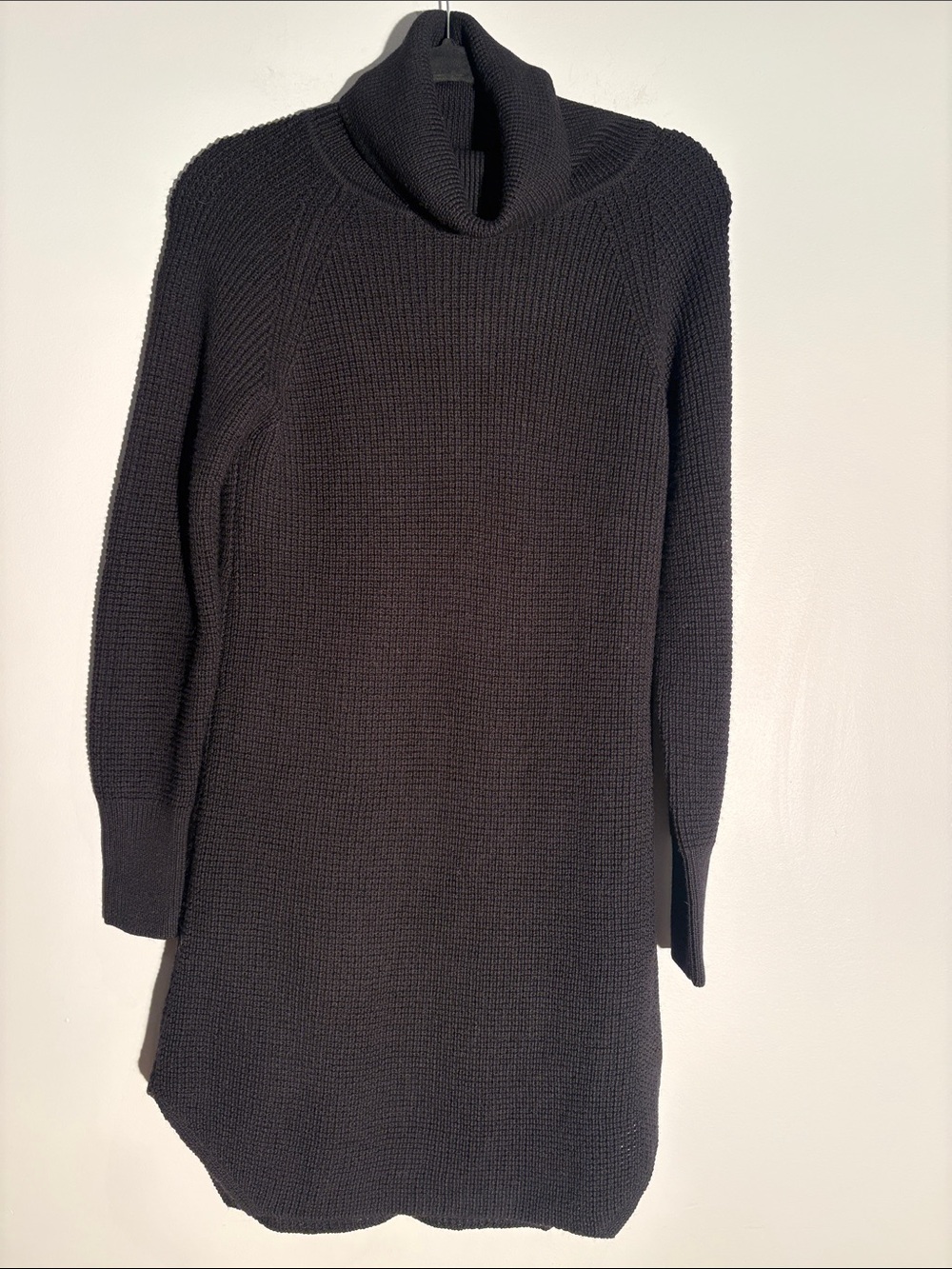 Wilfred Free Aritzia Black Chunky Knit Turtleneck Sweater Dress S
